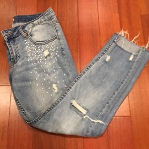 Women pearl boyfriend jeans size 3